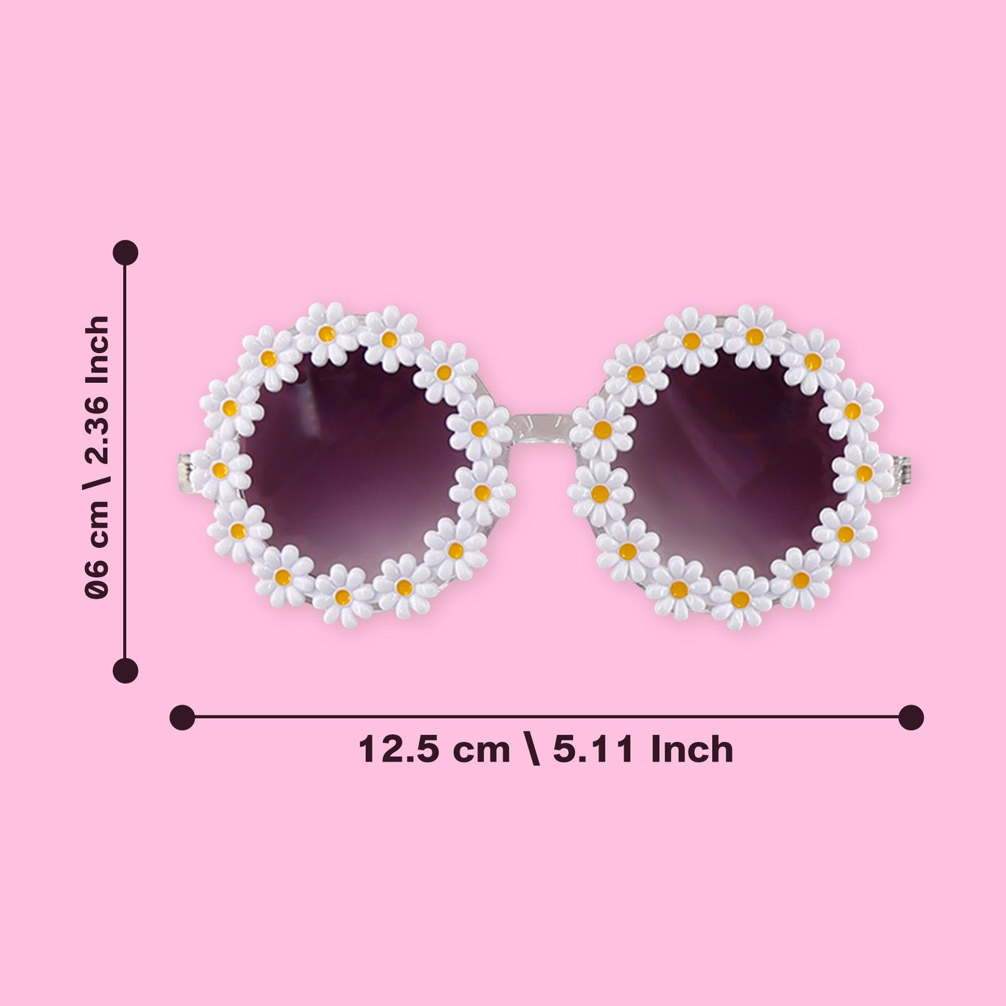 Polka Tots Baby Girls Schiffli Embroidered Bow Headband & Floral Sunglasses Set - White