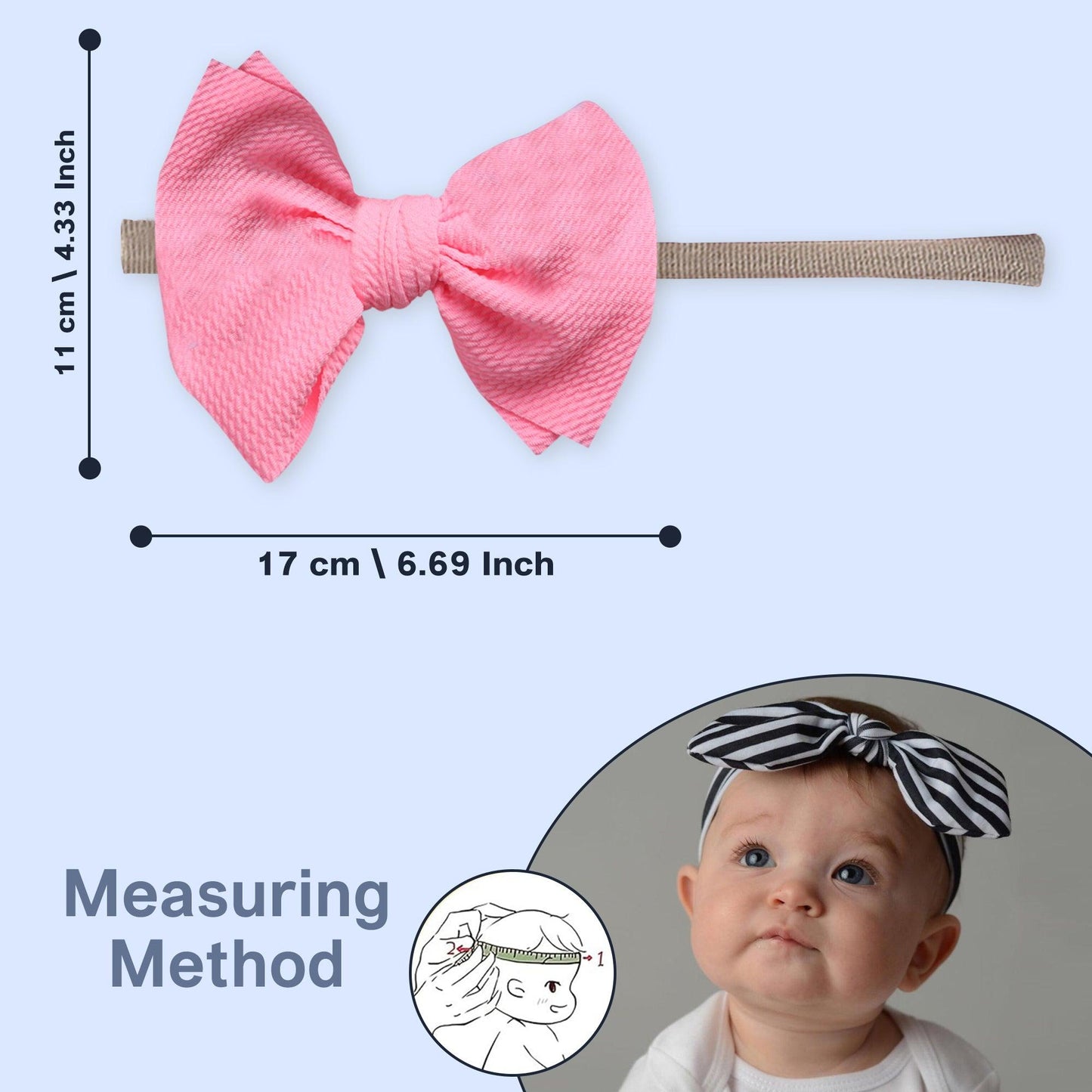 Polka Tots Pack of 3 Solid and Gradient Print Bow Headband Set - Multicolor