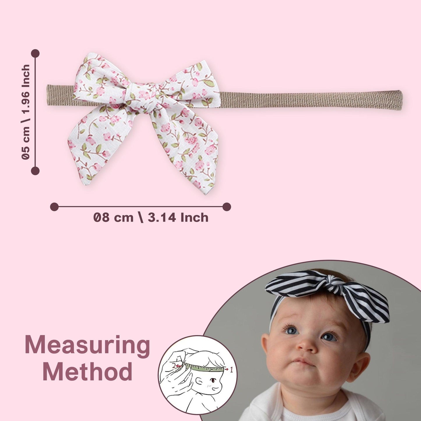 Polka Tots Set of 2 Floral Bow Headbands with Bib Set - White