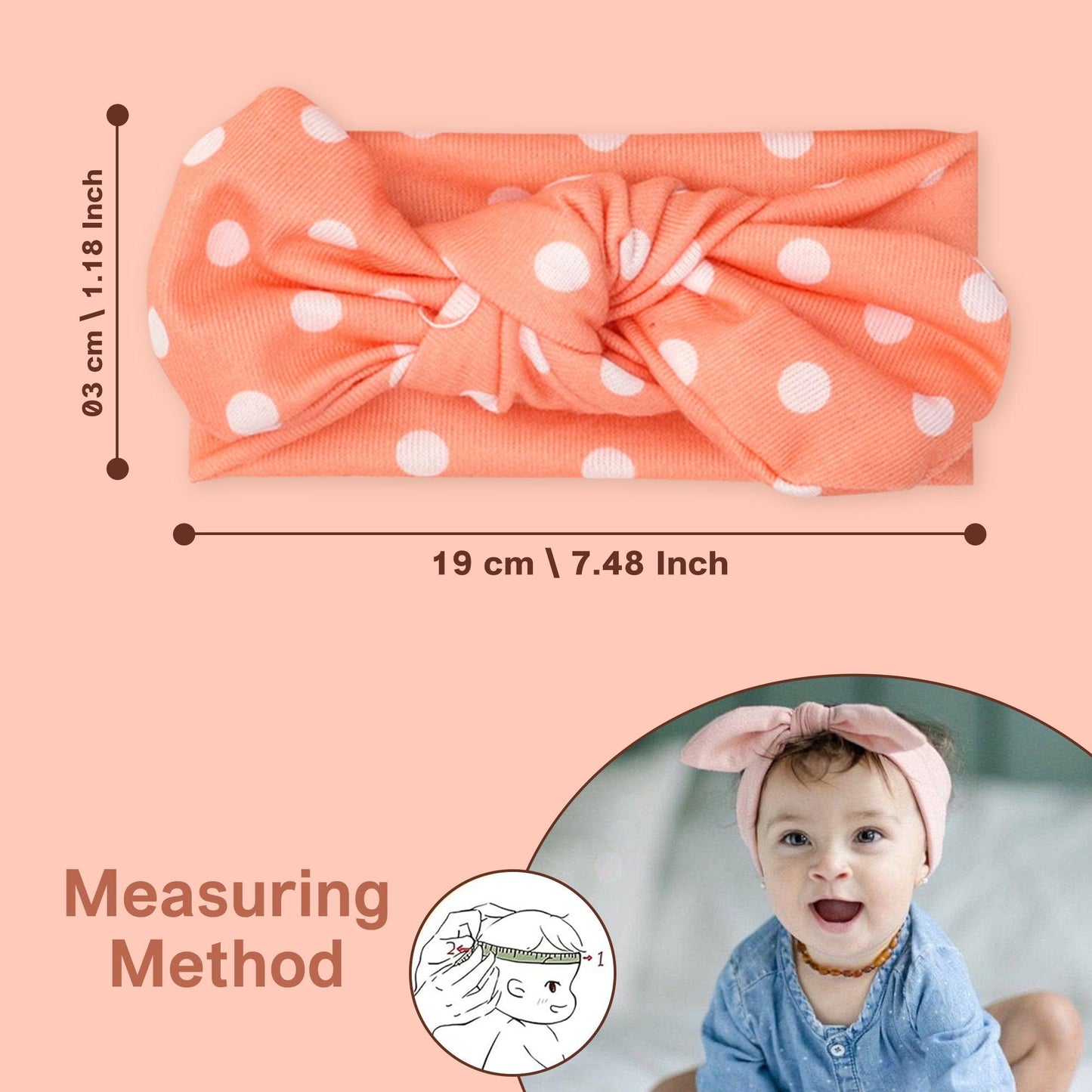 Polka Tots Pack of 3 Polka Dots Headband Set - Multicolor