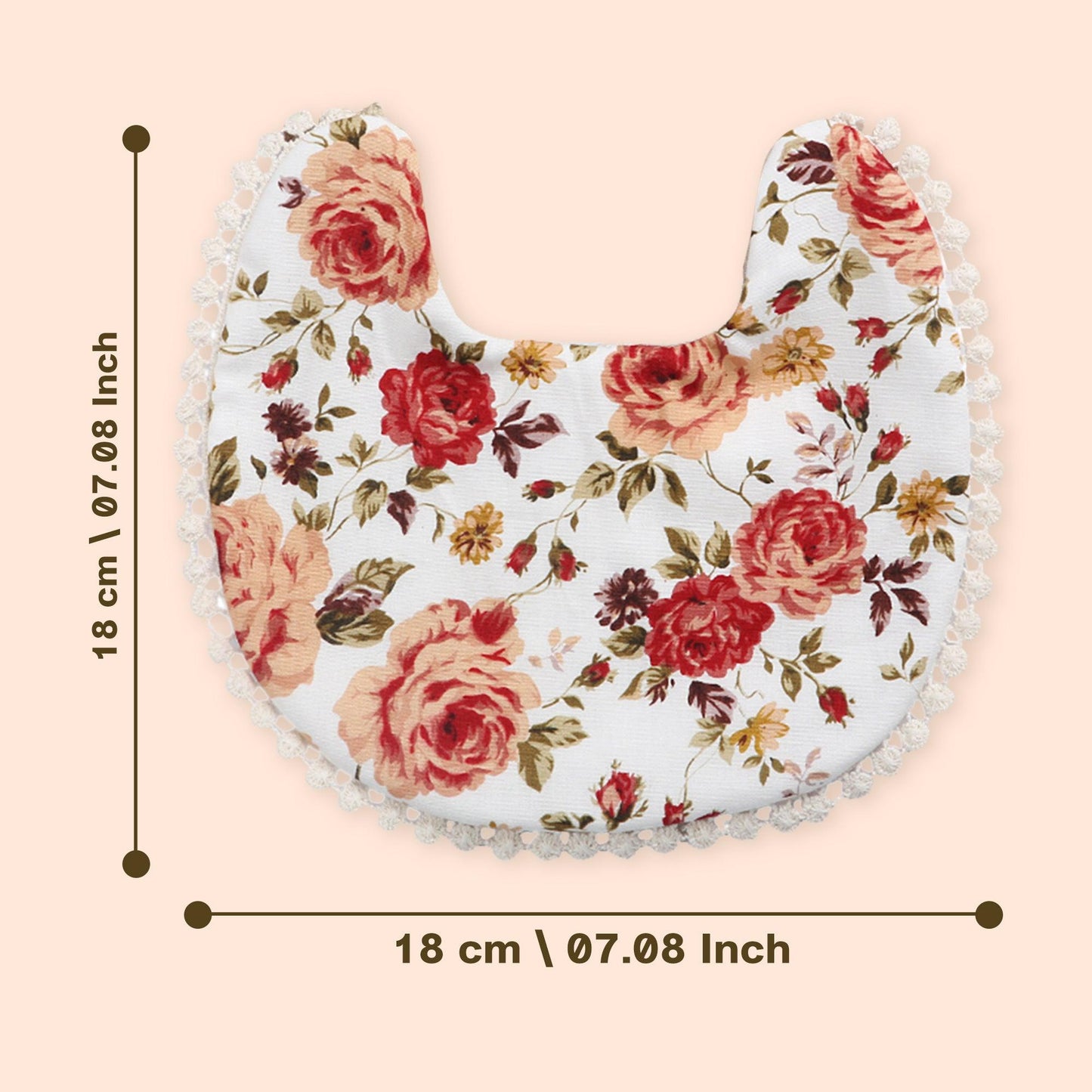Polka Tots Set of 2 Floral Bow Headbands with Bib Set - White