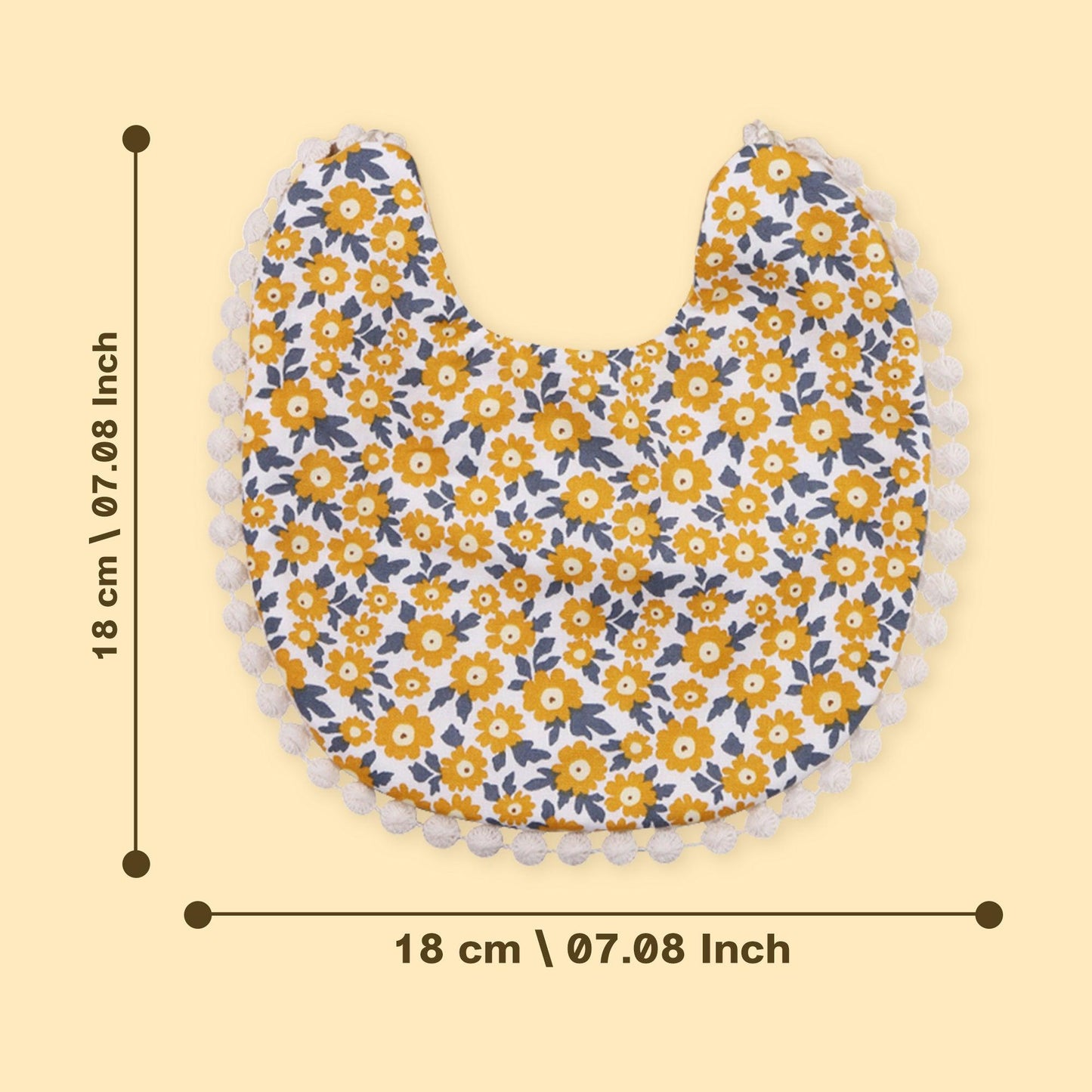 Polka Tots Set of 2 Floral Bow Headbands with Bib Set - Yellow