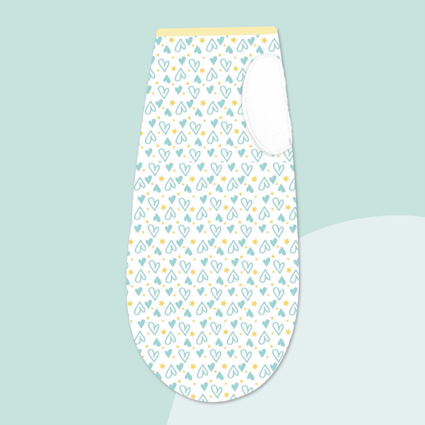 Polka Tots Heart Print Swaddle wrap with Cap - Blue