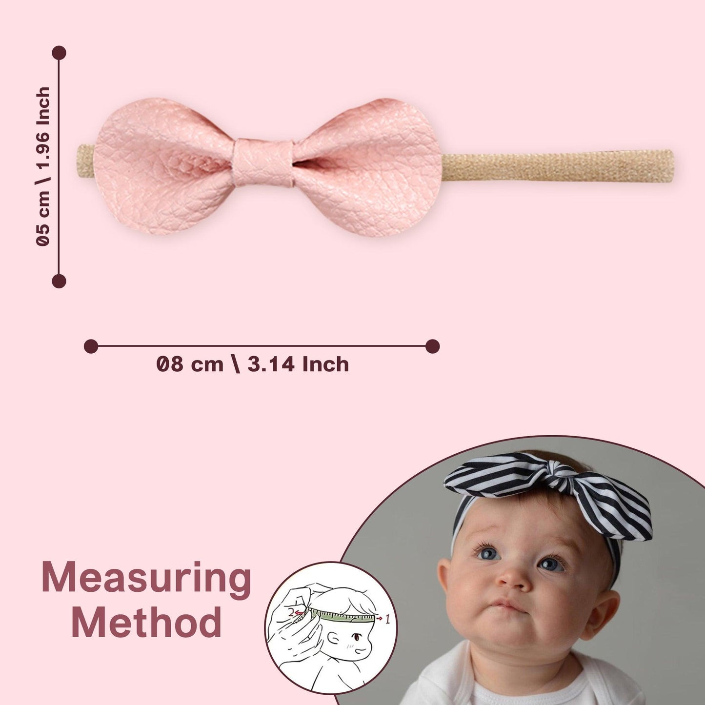 Polka Tots Pack of 5 Floral and Bow Headbands Set - Pink Theme