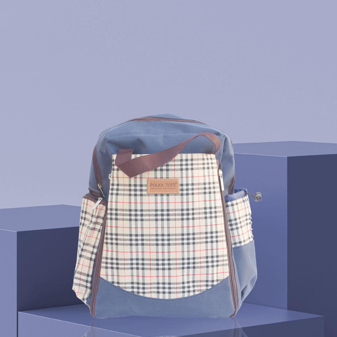 Classic 3 Way Carry Mom Bag-Blue