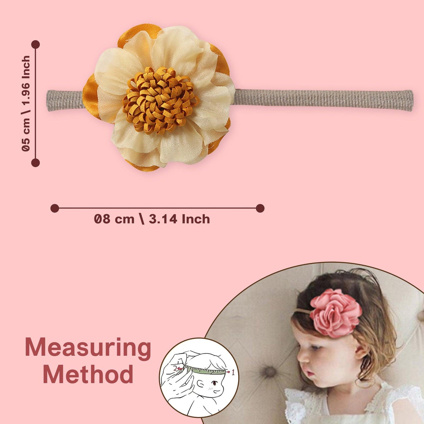 Polka Tots Pack of 10 Floral Headbands Set - Multicolor