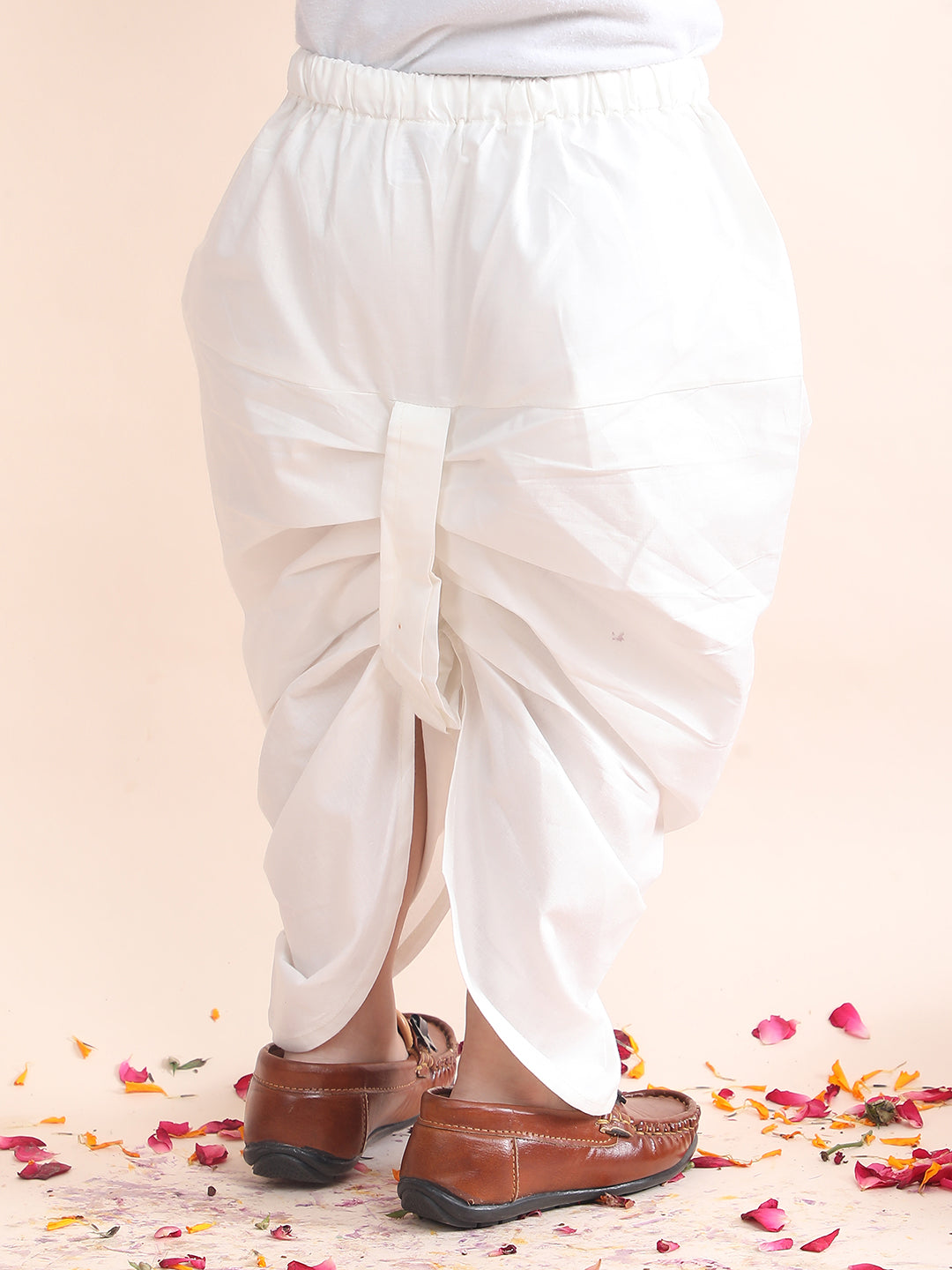 Polka Tots Cotton Full Sleeve Jungle Safari Print Angrakha Top With Dhoti - Pink