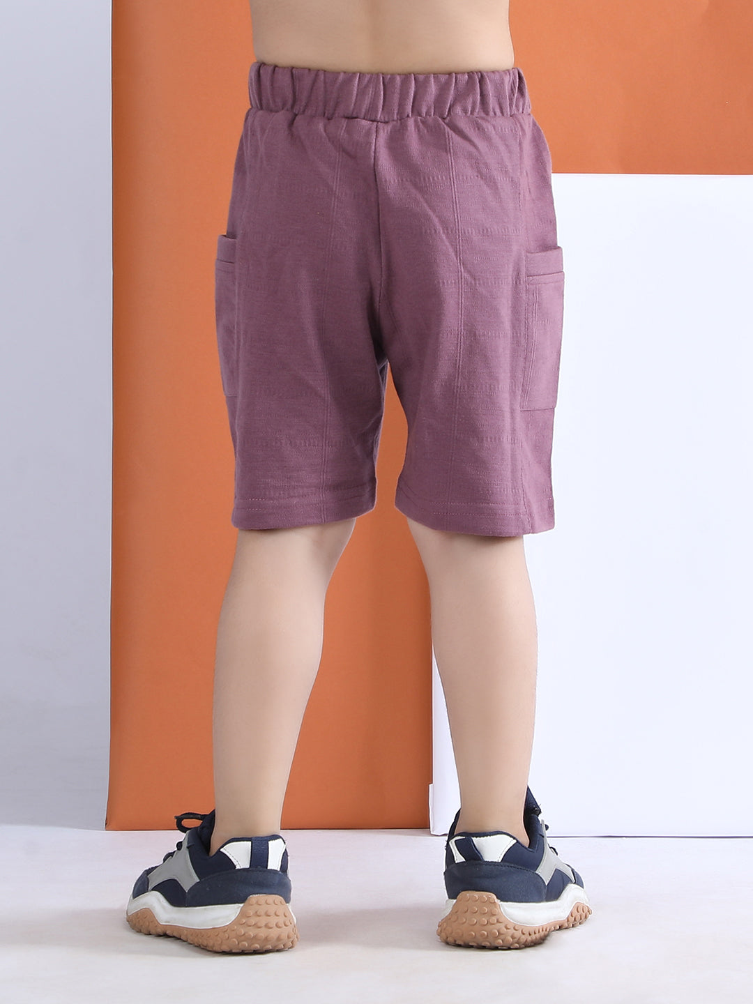 Polka Tots Half Sleeves Solid T-Shirt Shorts - Maroon