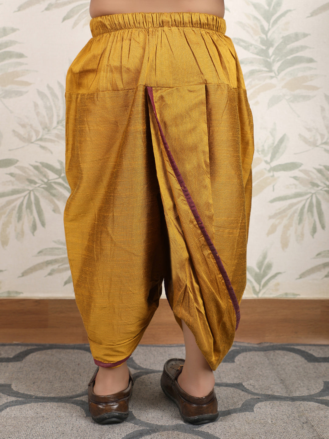 Polka Tots Full Sleeve Angrakha Top With Dhoti - Maroon