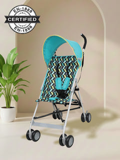 Polka Tots Compact Stroller for Newborn Foldable Pram for Babies EasyDrift Buggy Stroller (ZippiZest - Green)
