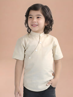 Polka Tots Half Sleeve Kurta - Cream