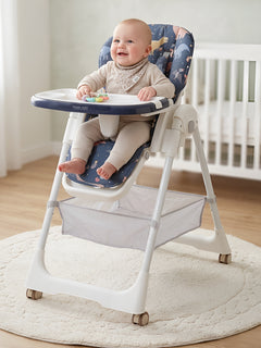 Polka Tots Twist n’ Taste 3 in 1 Convertible Dino Design High Chair - (Blue)