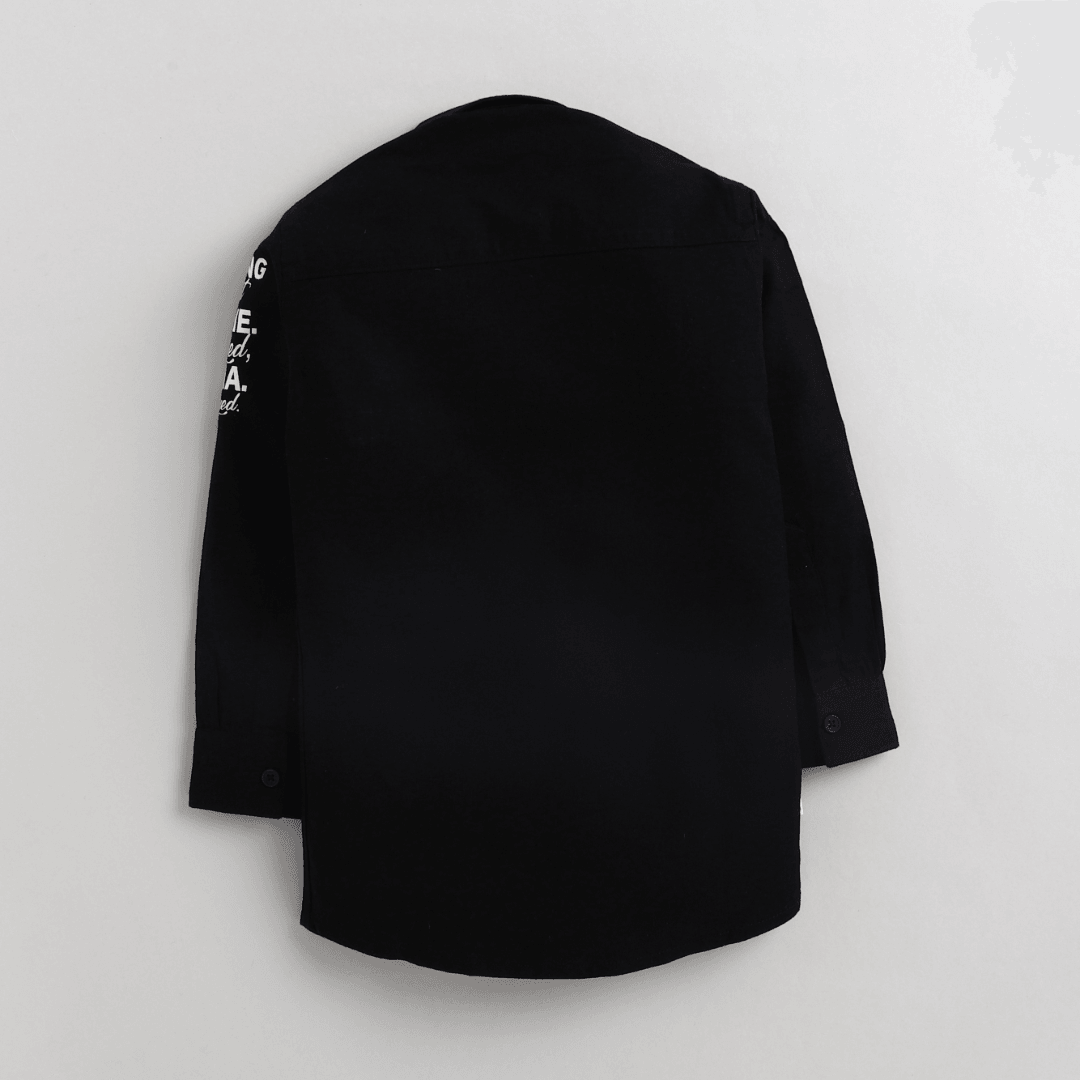 Polka Tots Full Sleeves Shirt - Black