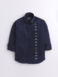 Polka Tots full sleeve shirt Las Vegas print - Blue