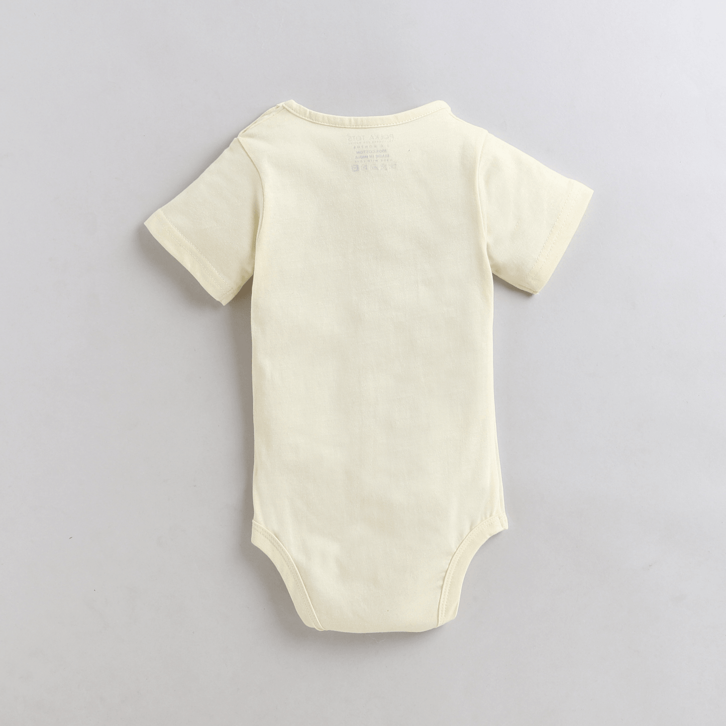 Polka Tots Half Sleeve Dad Says Print Romper Onesie - Cream
