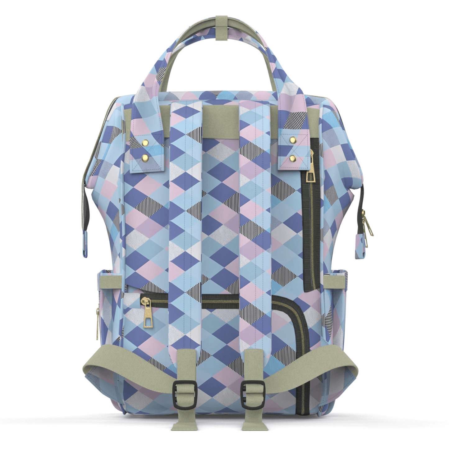 Premium 17+ Pockets Multifunctional Diaper Bag with Changing Mat – Checkered