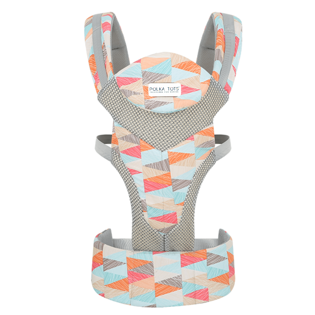 Polka Tots 3 in 1 Easy Breezy Newborn Friendly Baby Carrier with an Ergonomic, Breathable Design and an Adjustable Fit with Comfort Padding - Multicolor