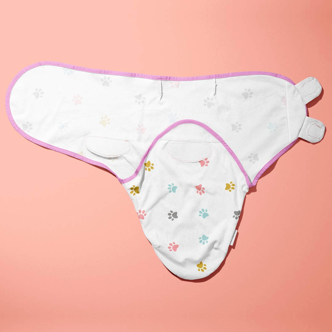 Muslin Cotton Swaddle Wrap Sleeping Bag (Paw)