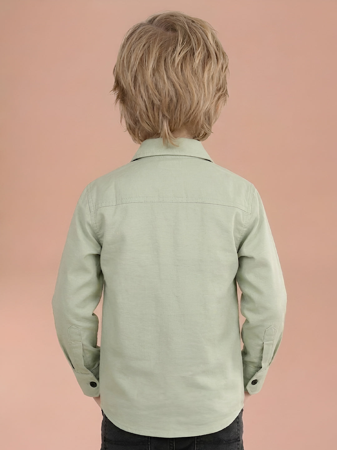 Polka Tots Full Sleeves Under Construction Print Tshirt Shirt - Green
