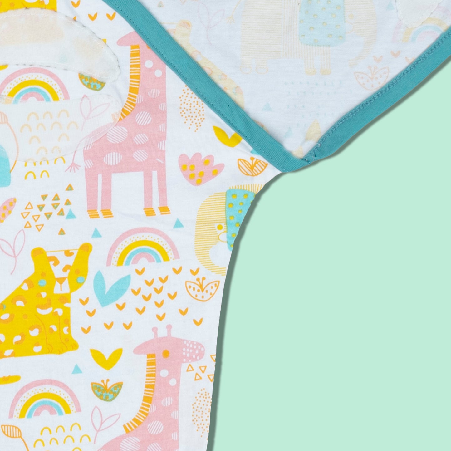 Polka Tots Pack of Two Jungle and Wave print Swaddle Wraps - Multicolor