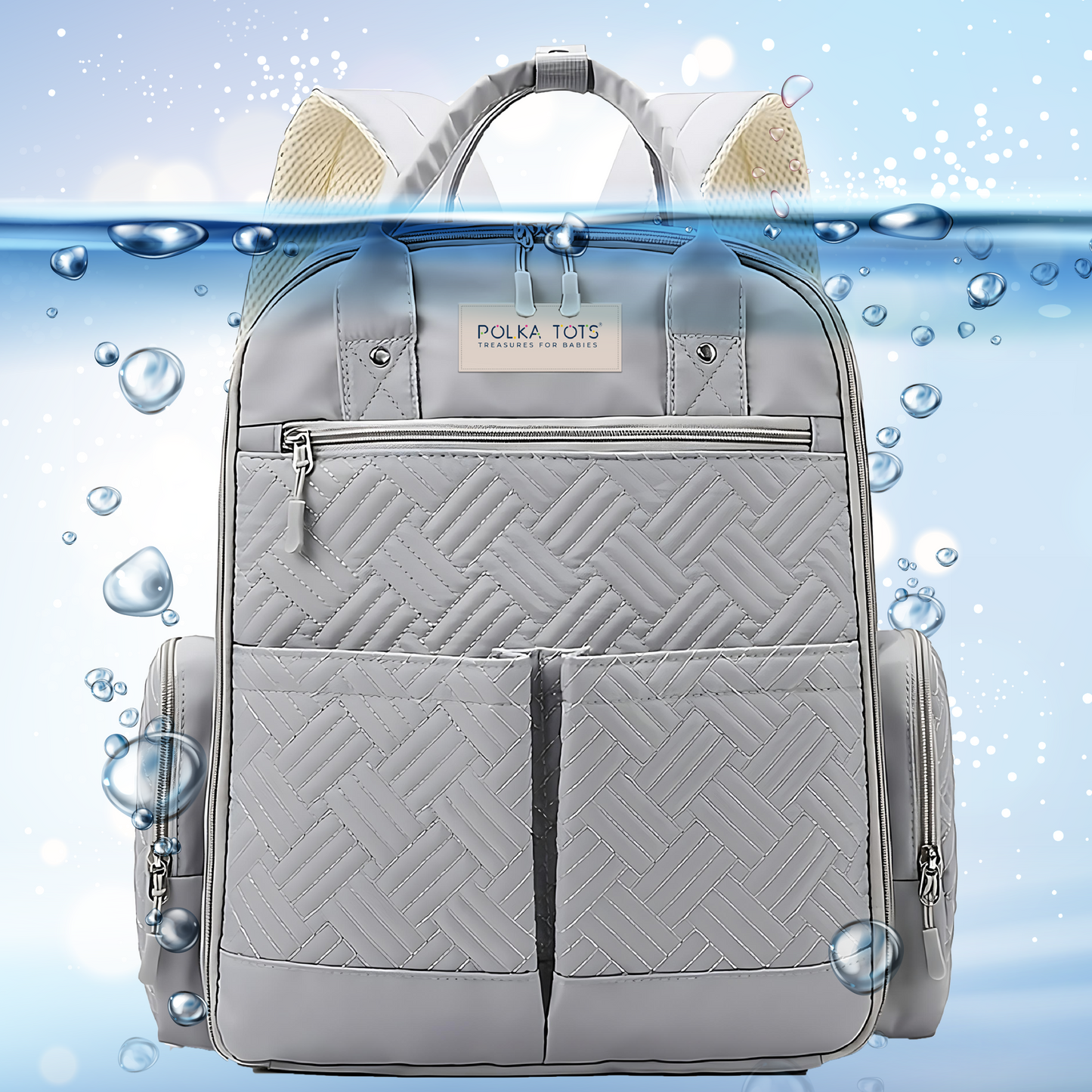 Multifunctional Premium ChicClass Diaper Backpack Bag – Solid Grey