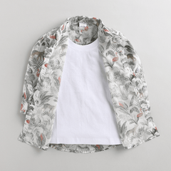 Polka Tots F/S Jungle Print Tshirt shirt - Grey