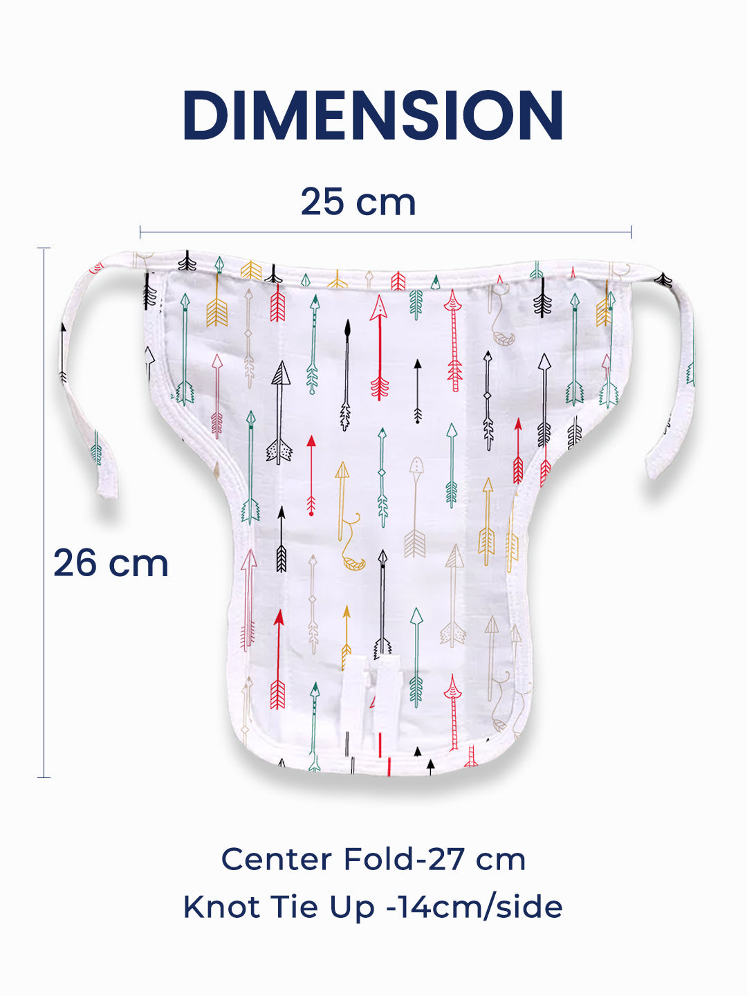 Polka Tots Newborn Pack of 5 100% Soft Muslin Cotton Nappy/Langot Set