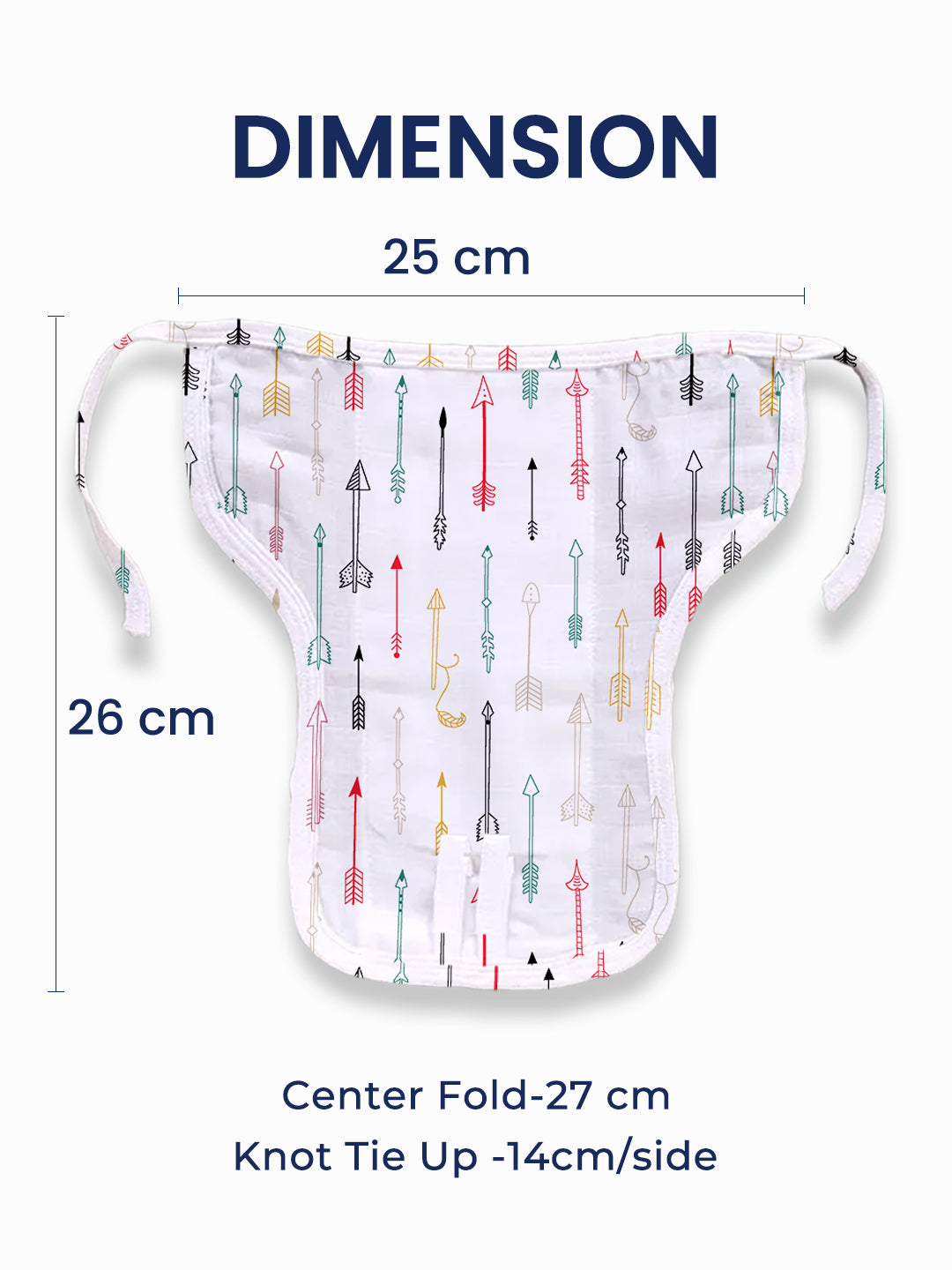 Polka Tots Newborn Pack of 5 100% Soft Muslin Cotton Nappy/Langot Set