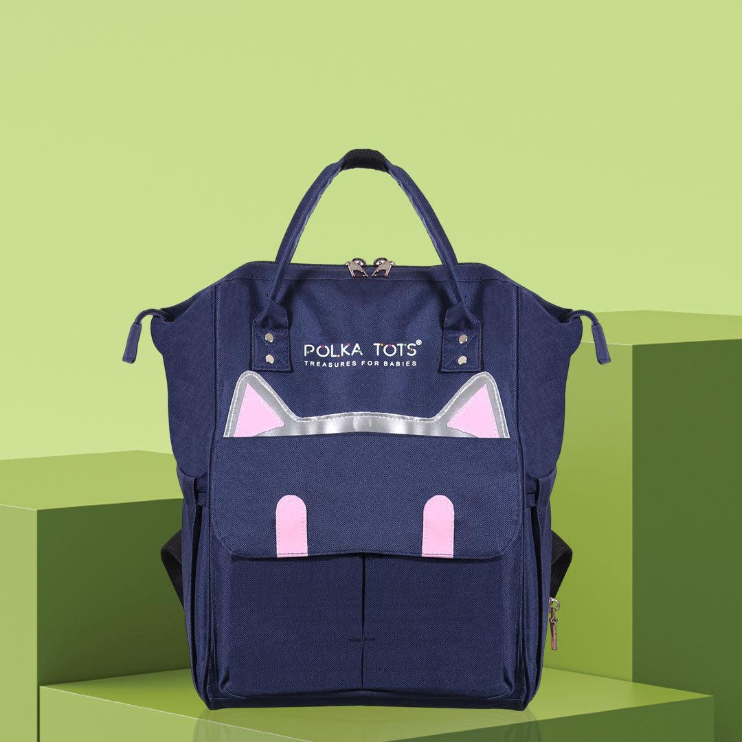 Stylish Cat Style Mothers Maternity Backpack- Blue