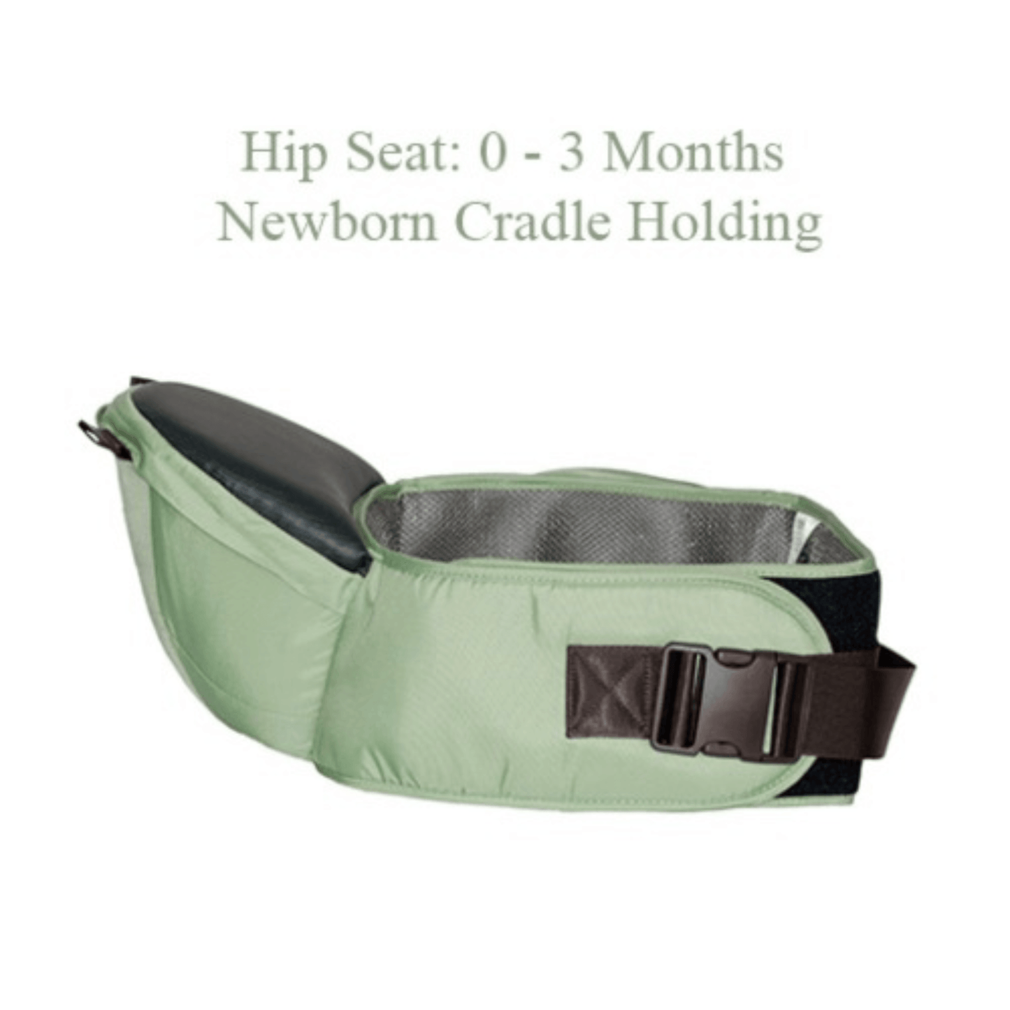 Polka Tots 6-in-1 Hip Seat Baby Carrier with Airbag, Extra Cushioning for C-Section Moms, Waist Belt up to 47 Inches with Lumbar Support (Green)