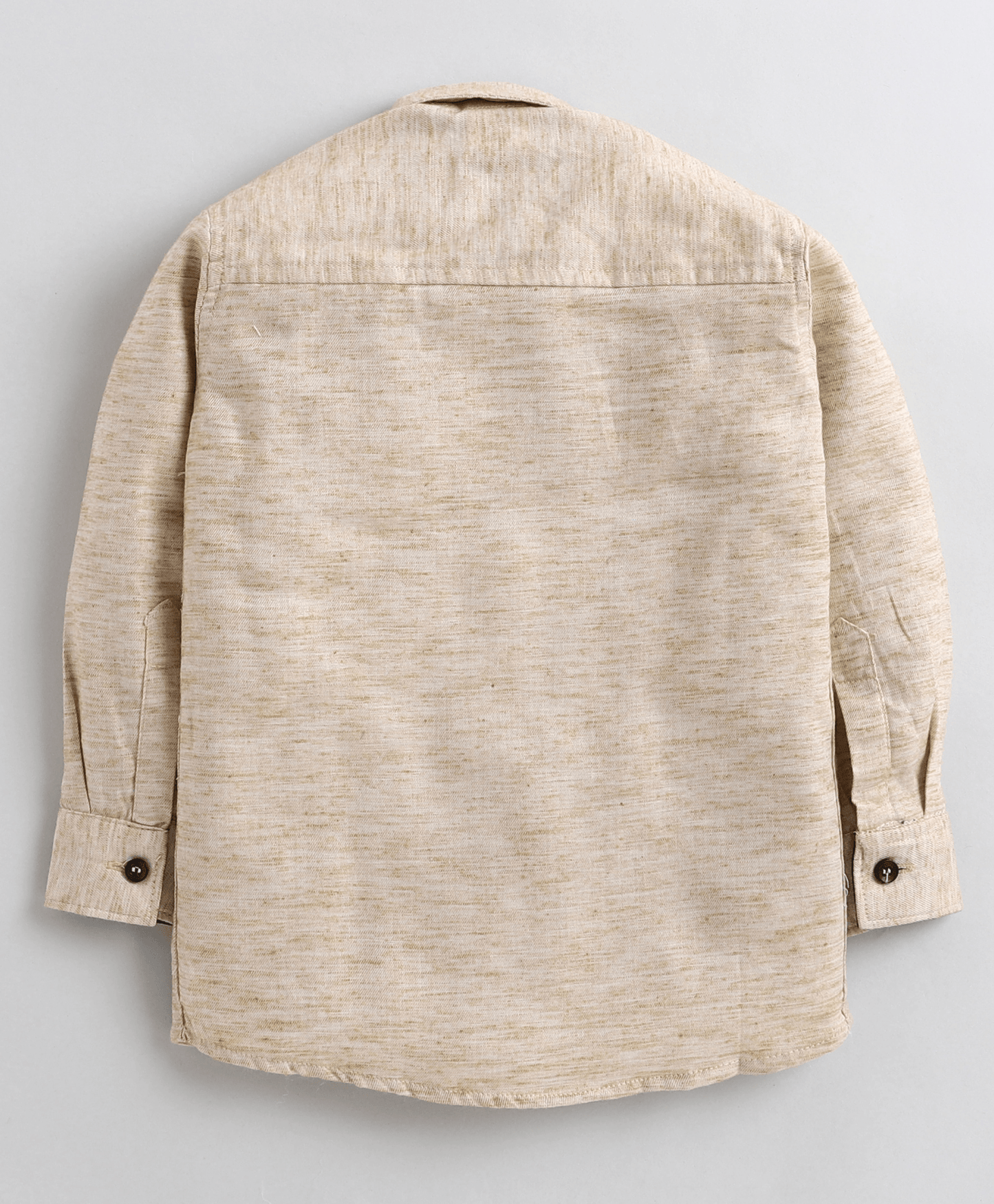 Polka Tots Full Sleeves Crocodile Patch Detailing Kids Shirt - Brown