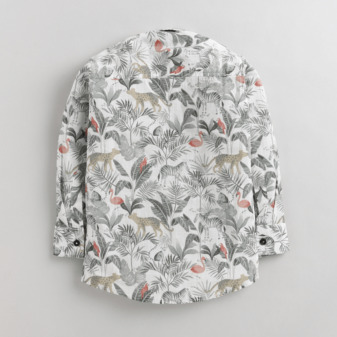 Polka Tots F/S Jungle Print Tshirt shirt - Grey