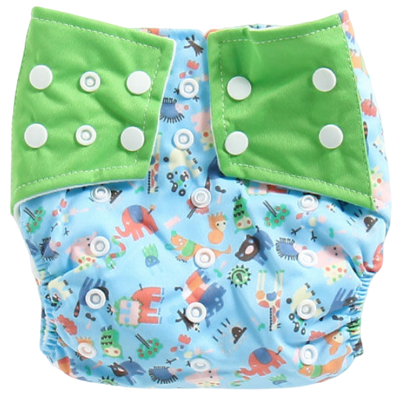 Polka Tots Reusable Cloth Diaper Buy Online Waterproof Adjustable Baby Diaper - Blue/Green