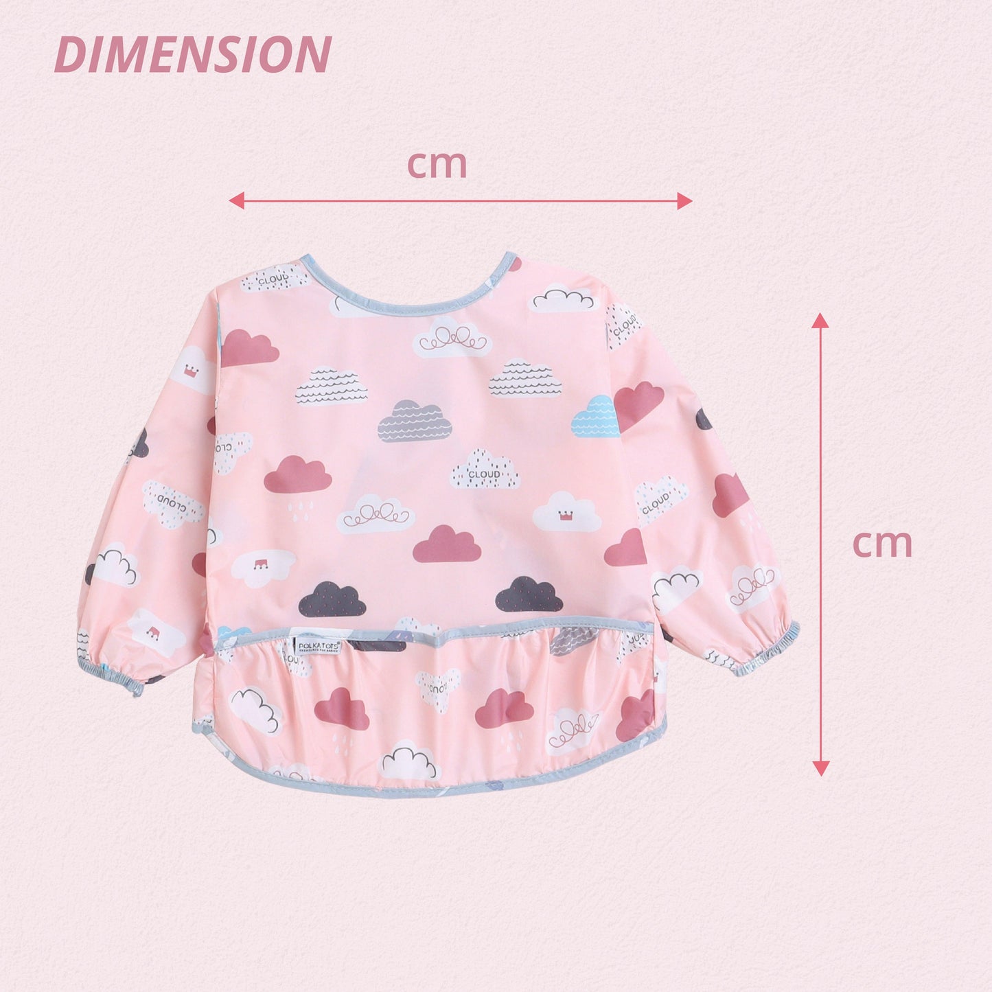 Full Sleeves Washable Waterproof Apron Feeding Bib for Babies -(Cloud)