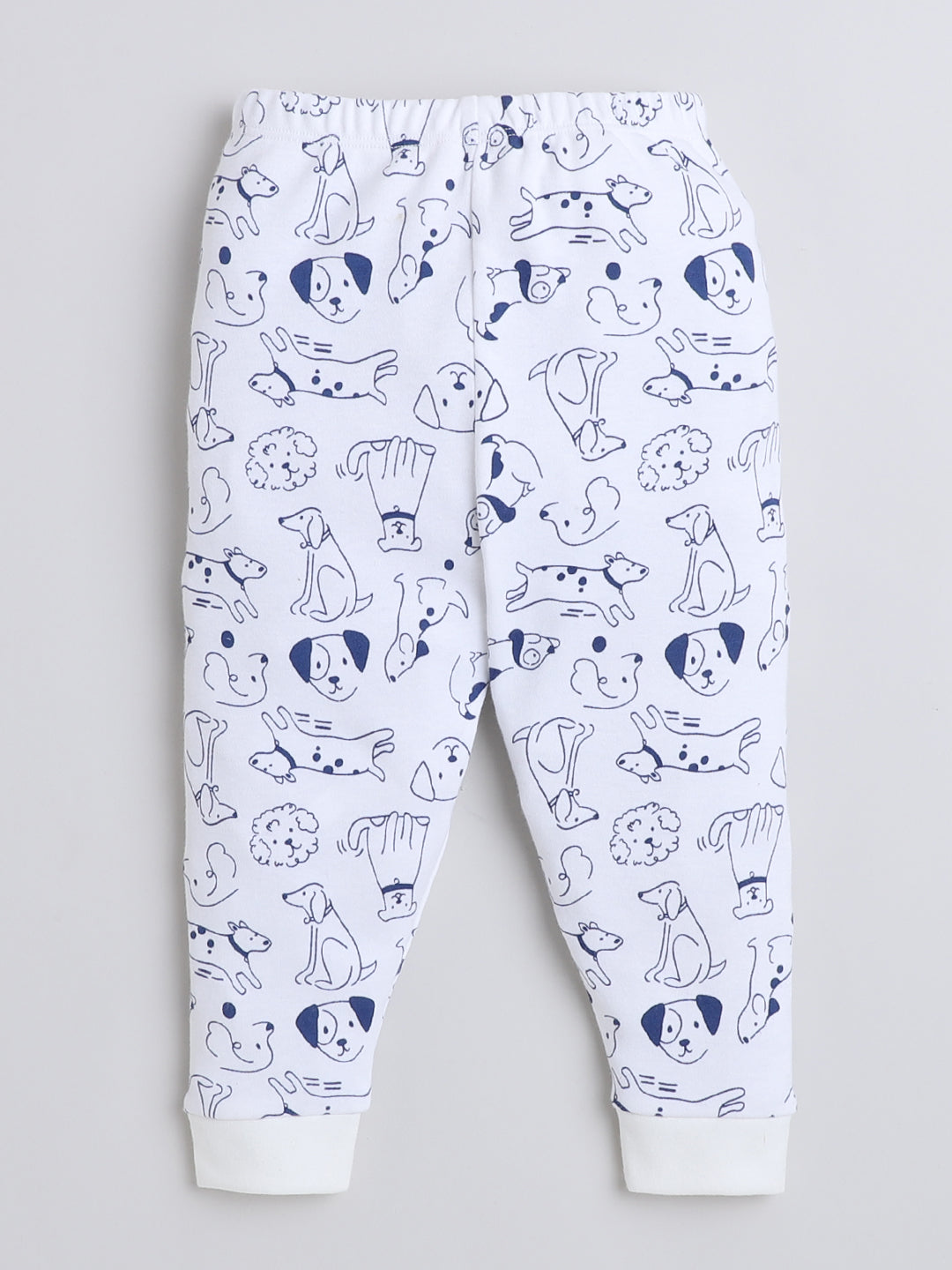 Polka Tots Full Sleeve Puppy Print Co-ord Joggers - White