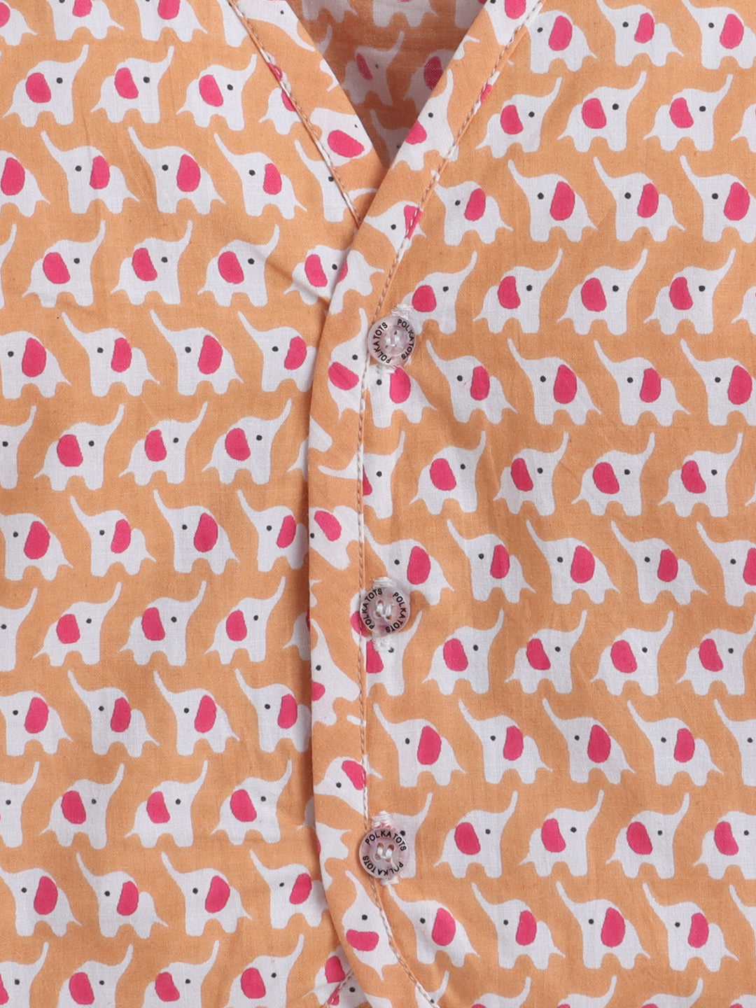 Polka Tots Soft Muslin Cotton Pack of 3 full Sleeves Baby Jhablas - multicolor