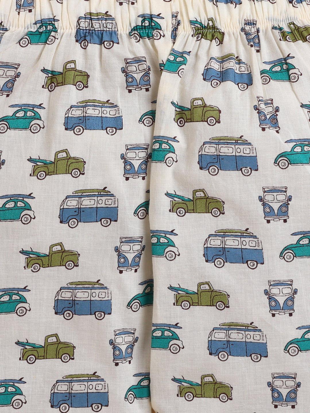 Polka Tots Full sleeve Vehicle Print Night suit - Blue