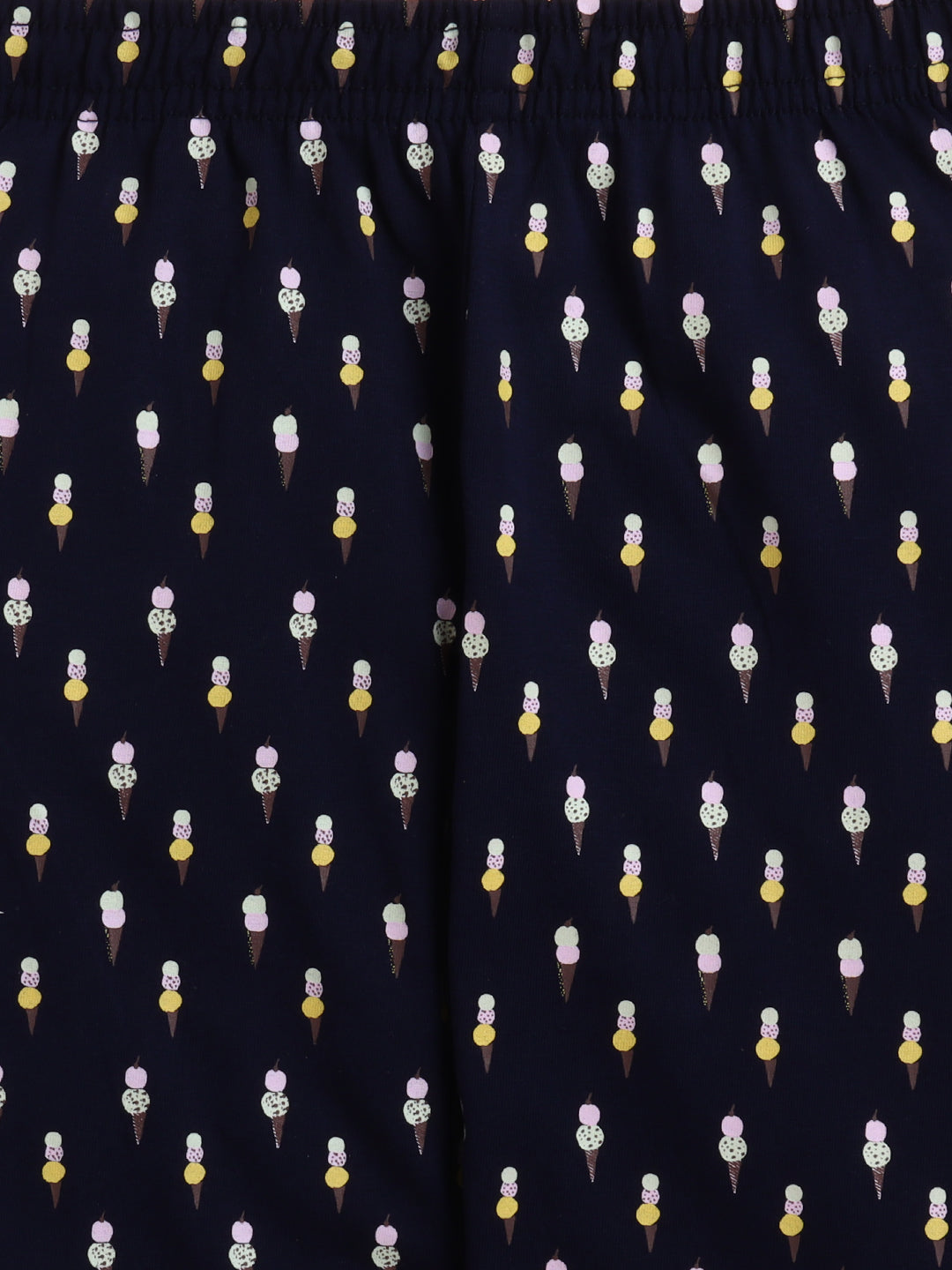 Polka Tots Full sleeve Ice cream Print Night suit - Navy