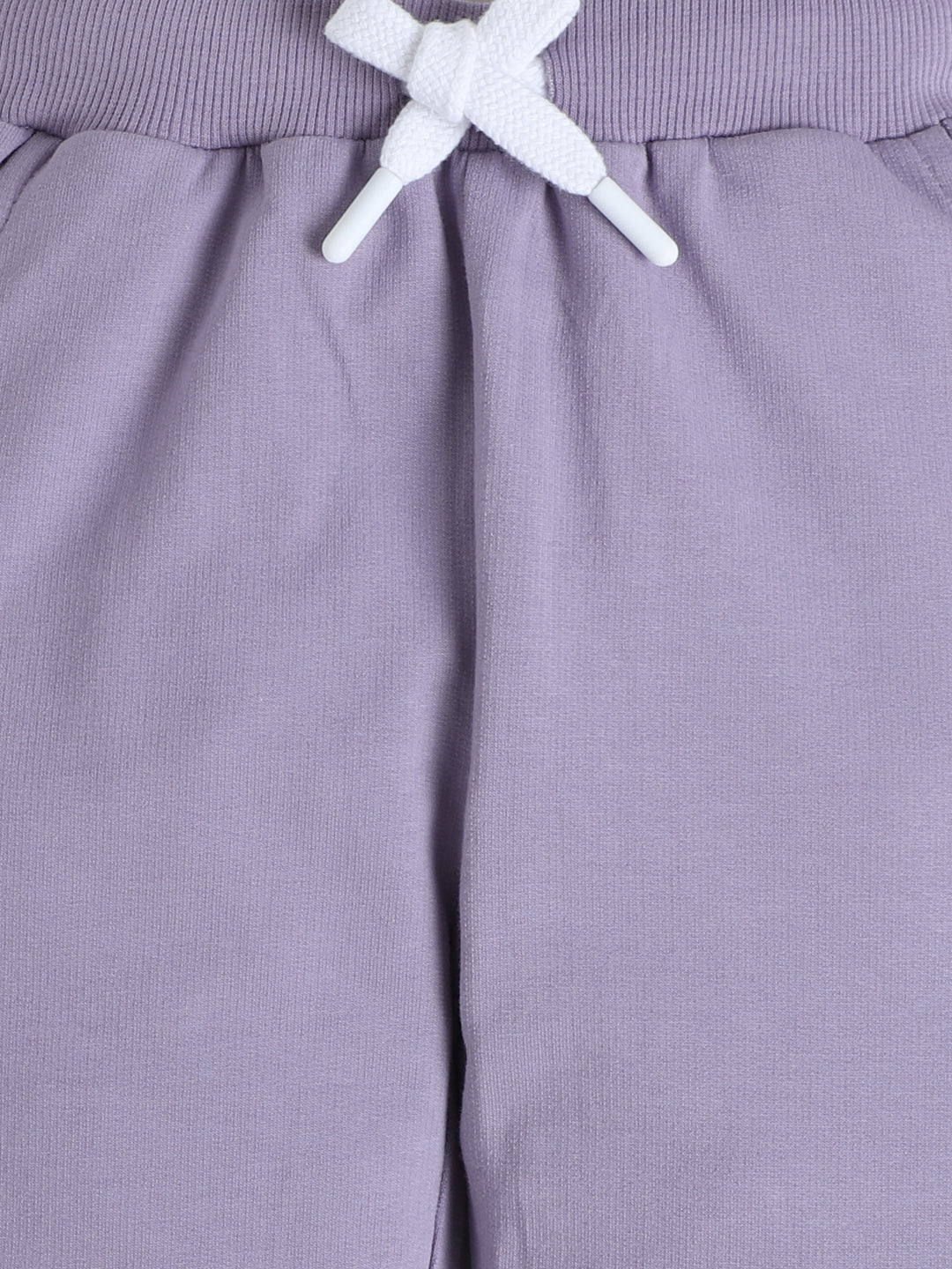 Polka Tots Full sleeve Striped Graphic Sweatshirt & Co-ord Jogger Set - Lilac & White