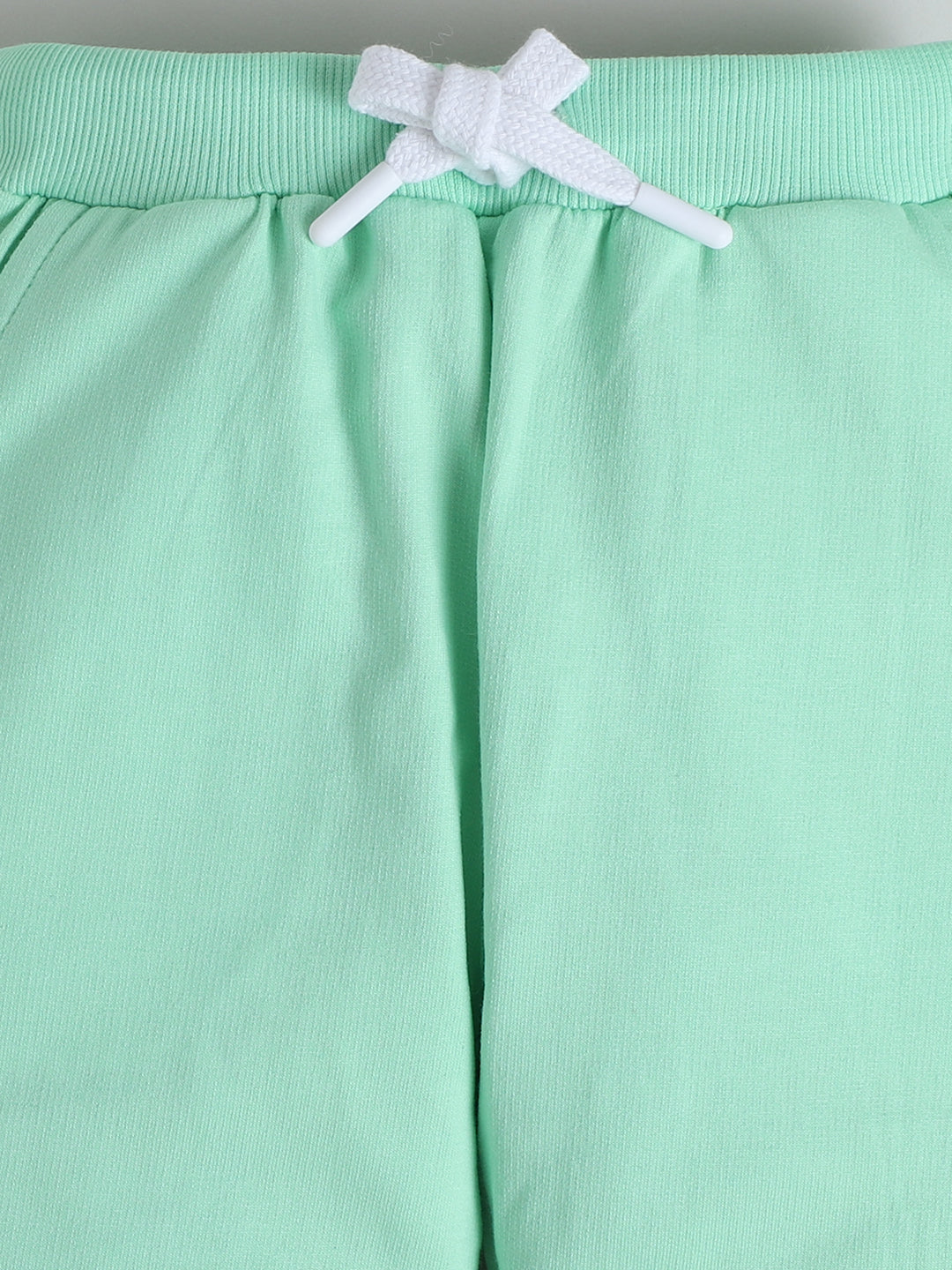 Polka Tots Full sleeve Colorblock Hooded Sweatshirt & Co-ord Jogger Set - Mint Green