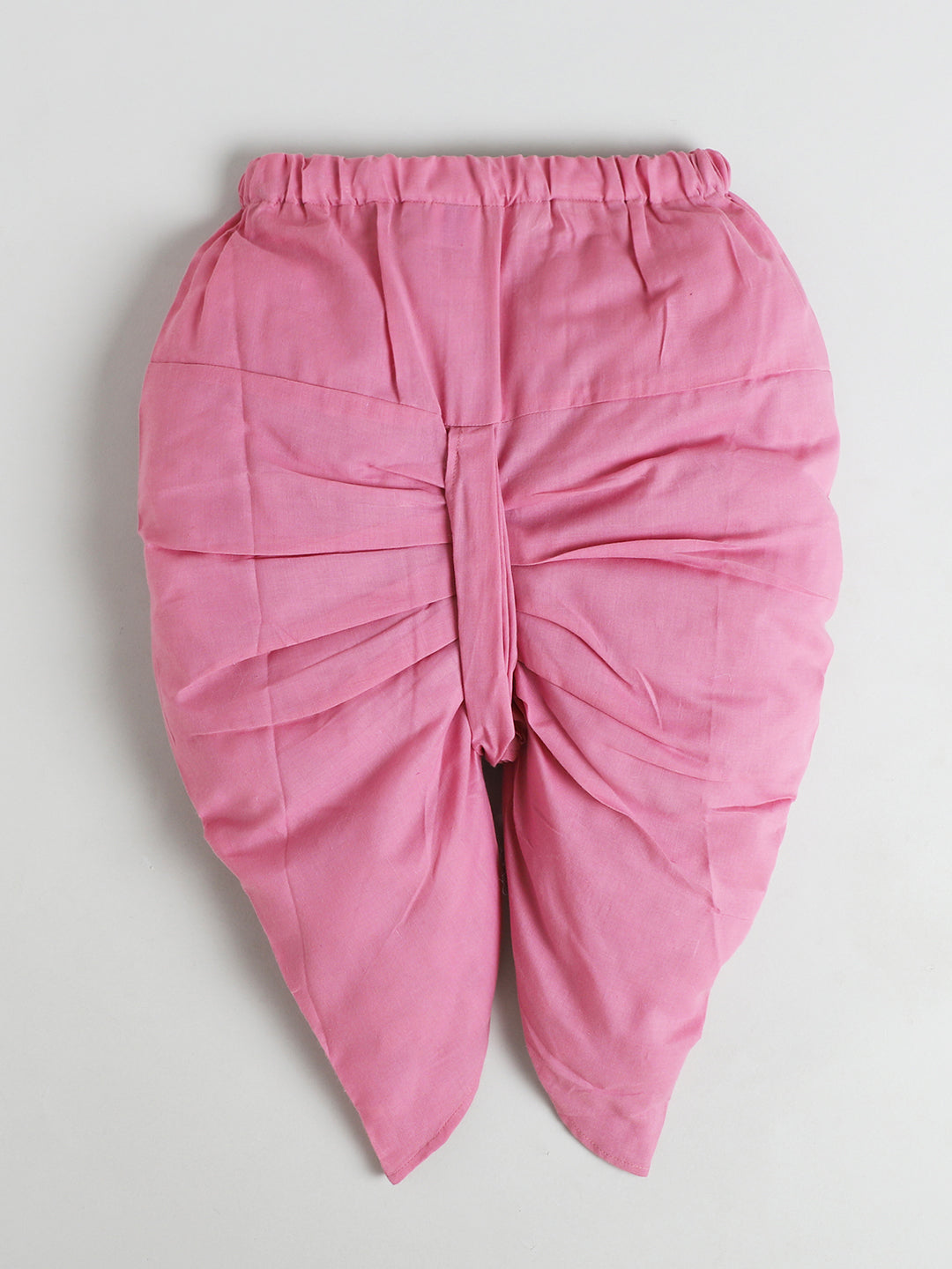 Polka Tots Cotton Full Sleeve Airplane Print Angrakha Top With Dhoti - Pink