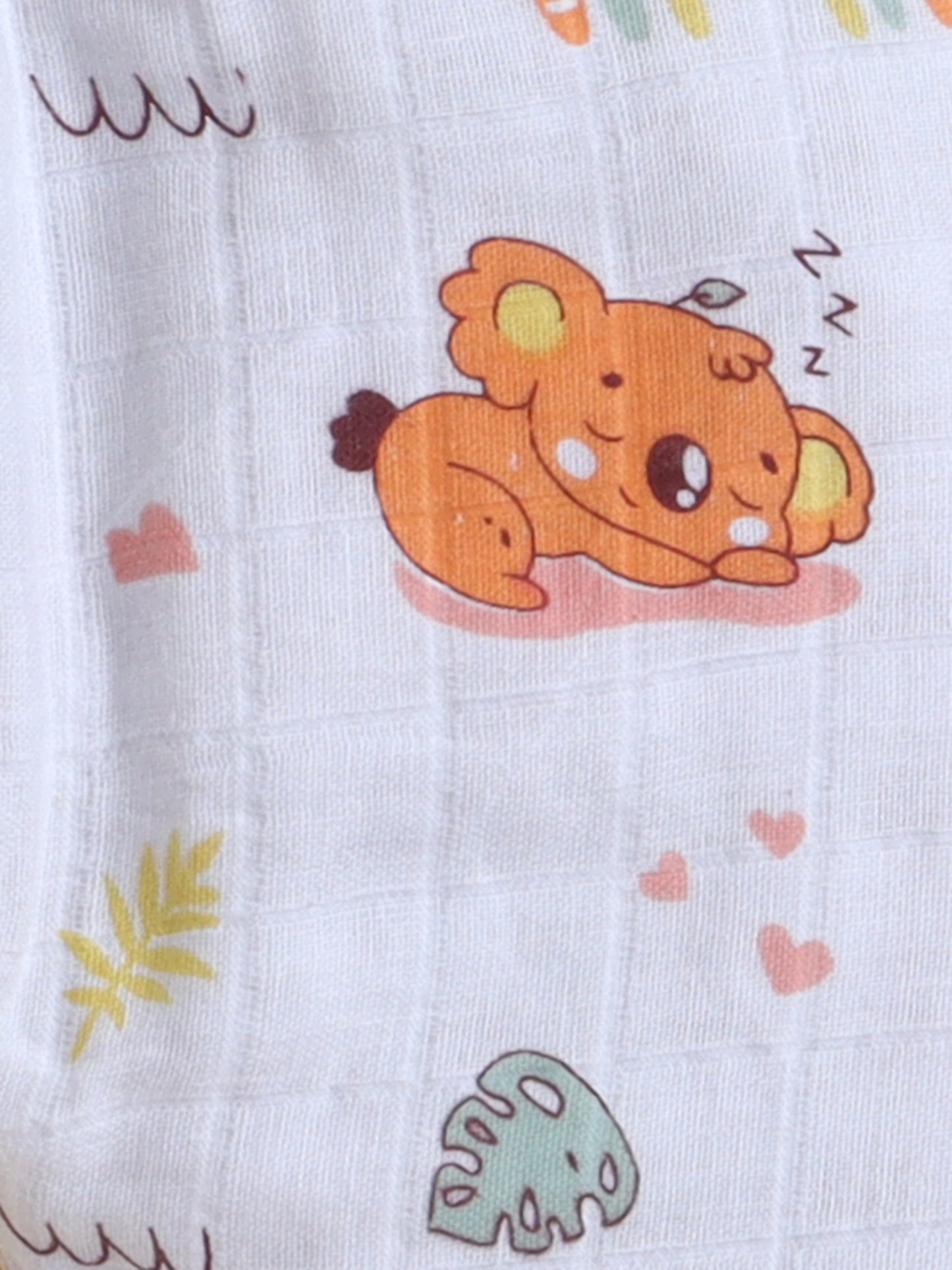Polka Tots Muslin Cotton Sleeping Koala Print Jhabla & Pant Set