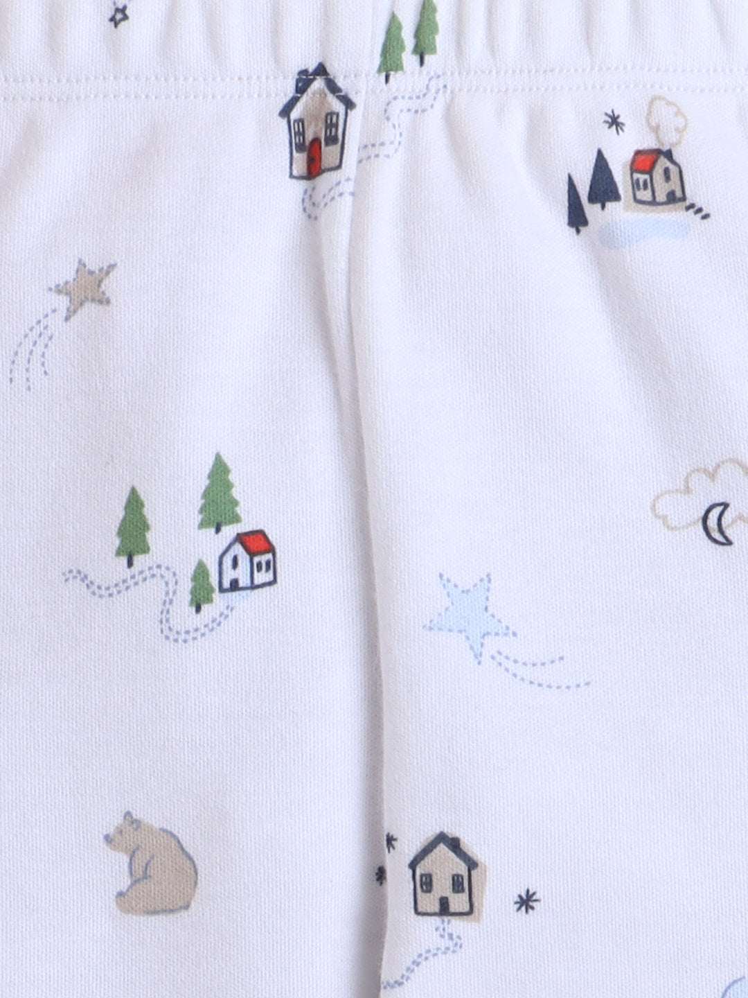 Polka Tots Full Sleeve Winter print Co-ord Joggers - White