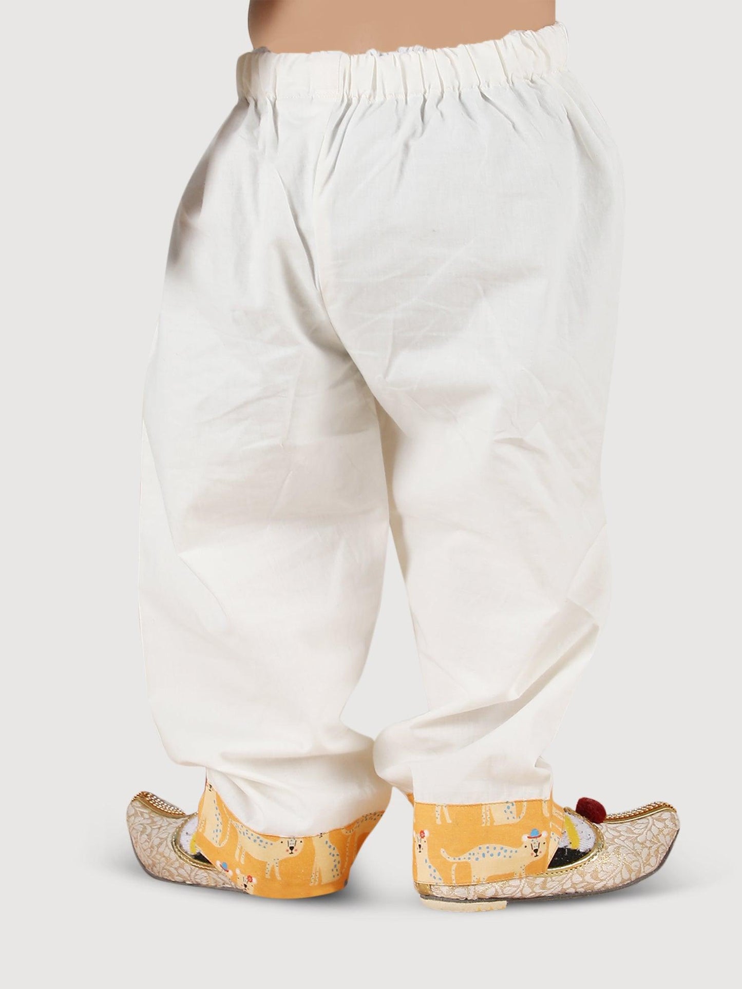 Polka Tots Cheetah print Full Sleeves Nightwear Kurta pyjama set - Yellow