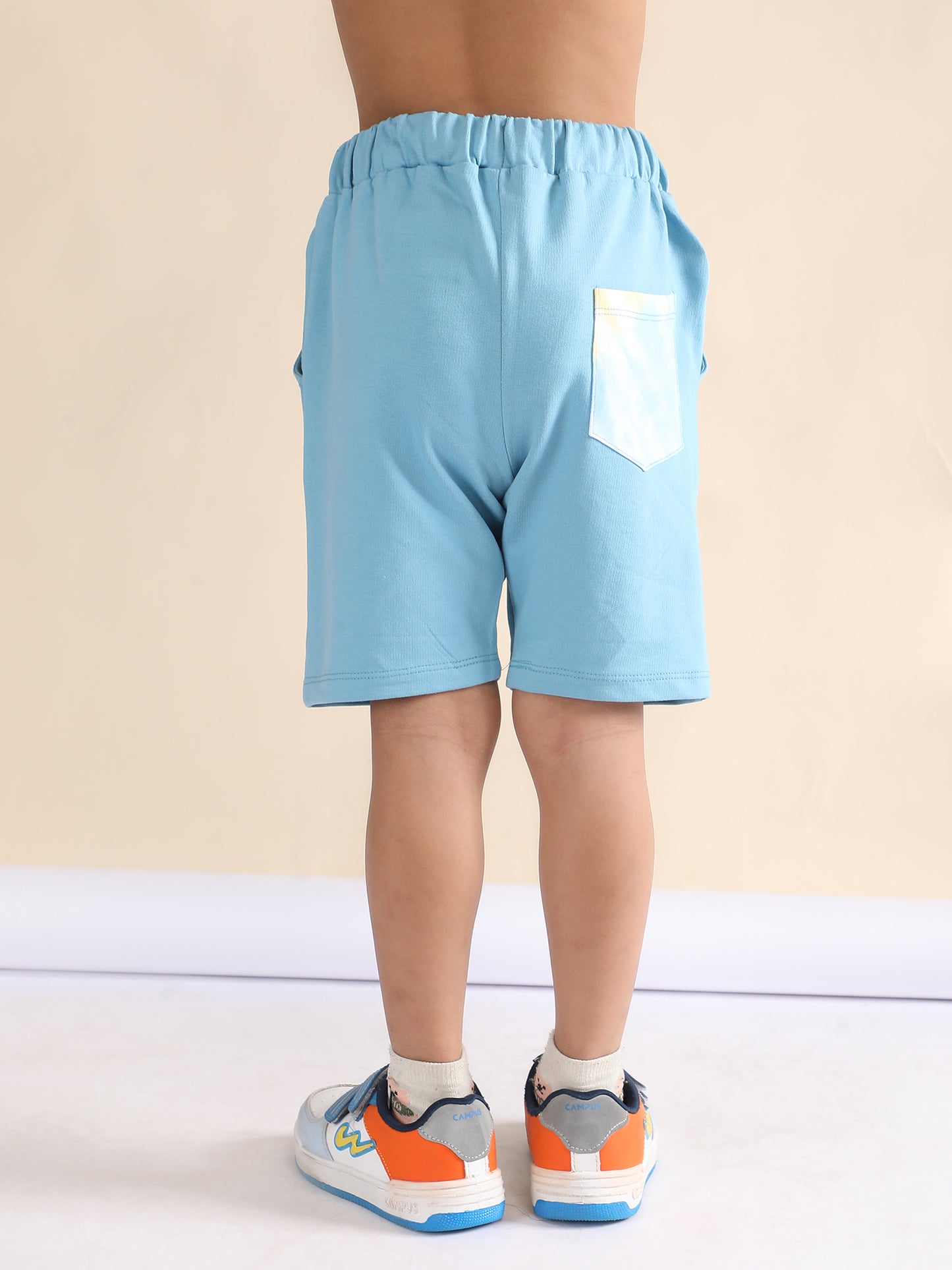 Polka Tots Sleeveless Tie dye print T-Shirt Shorts with attached Hoodie - Multicolor