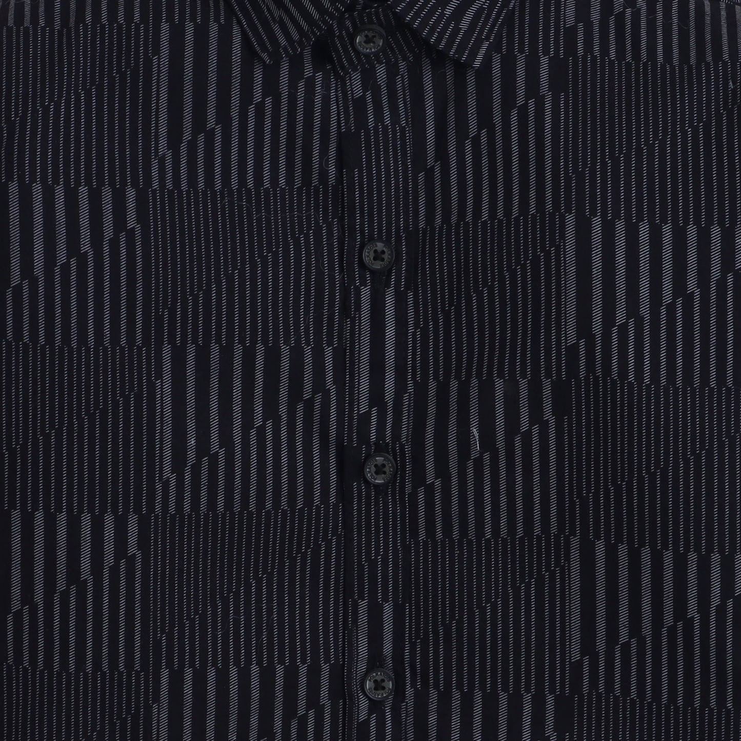 Polka Tots Full Sleeves Geometric print Shirt with Tie - Black