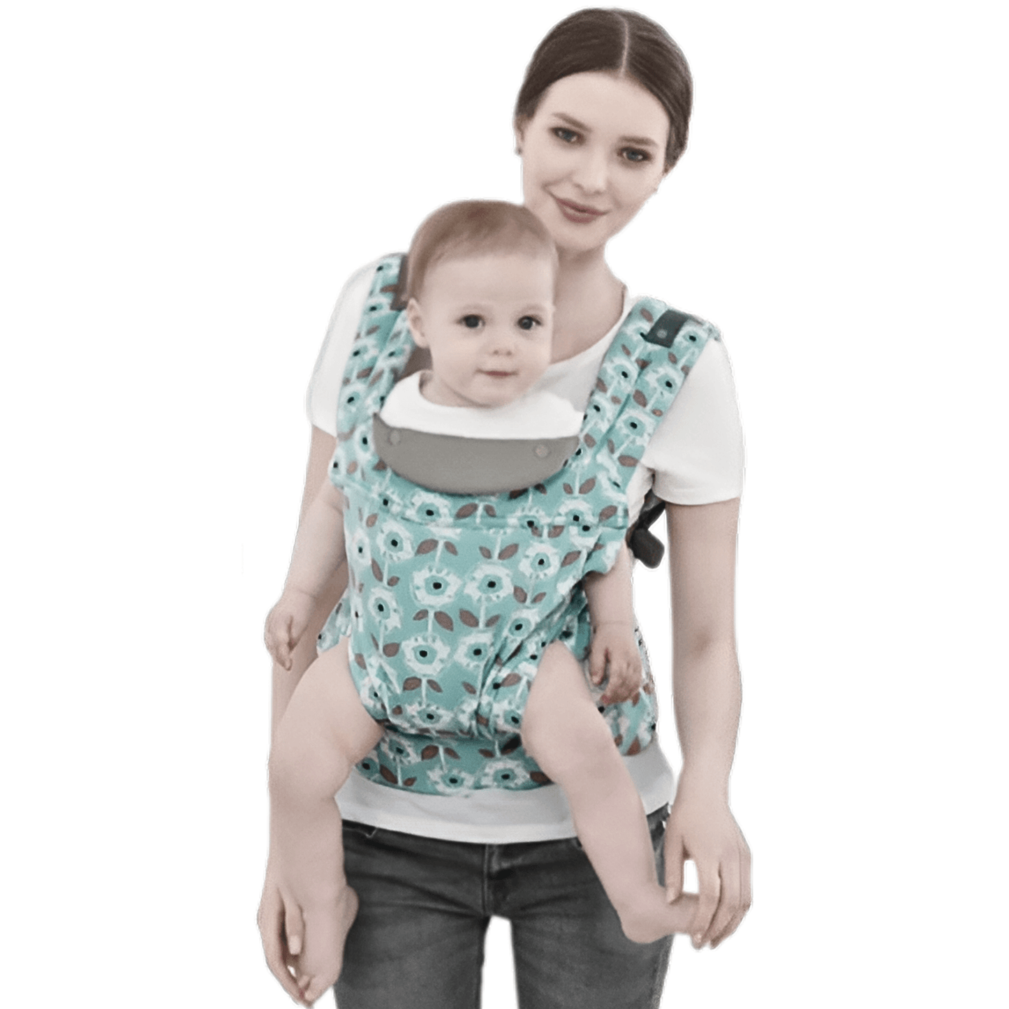 Polka Tots Ergonomic Baby Carrier with M Shape Seat & Multiple Carry Positions - Hugsy Baby Carrier (Green)