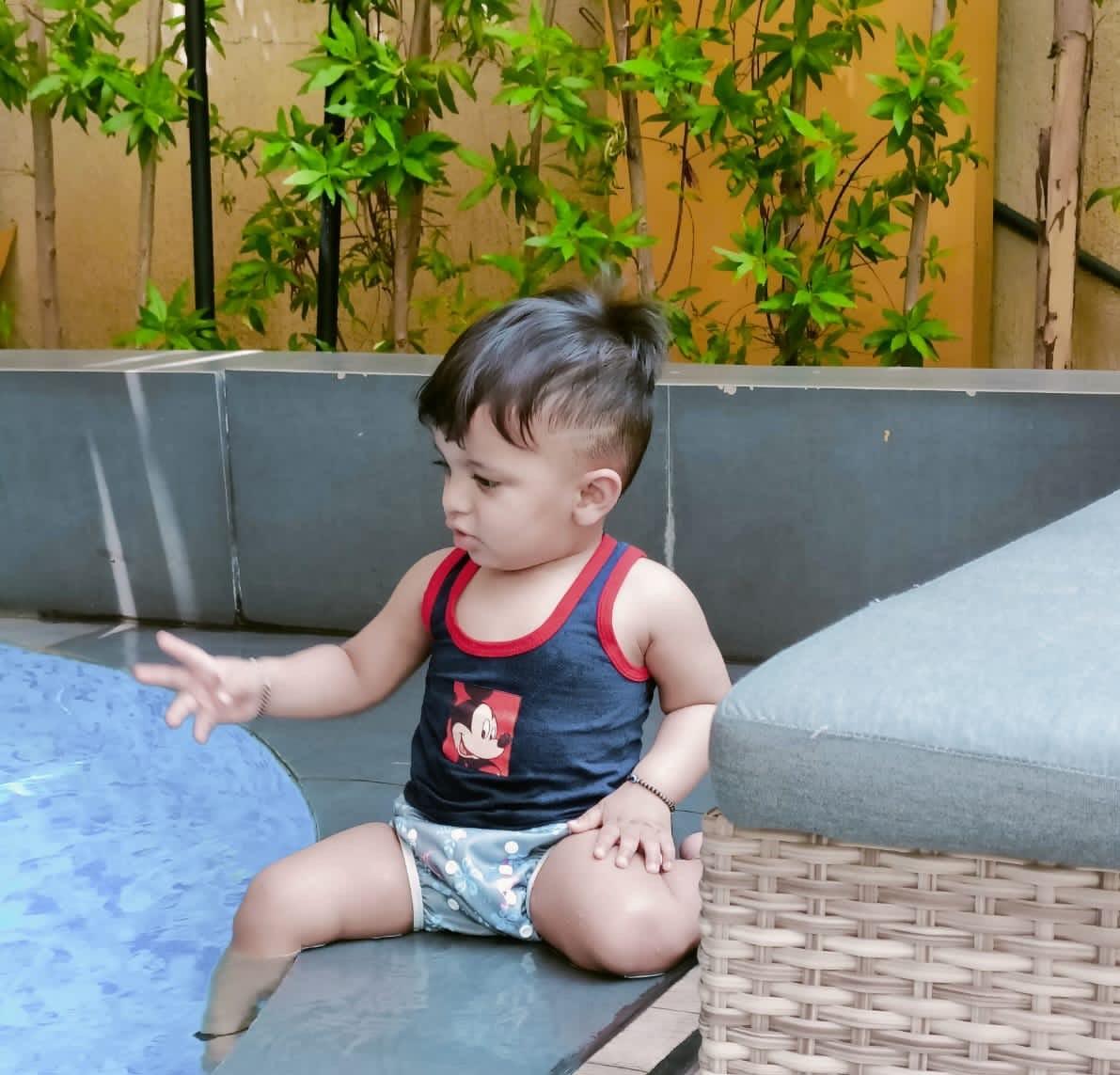 Reusable Swim Diaper/Swim Costume Flamingo Design - Main Image