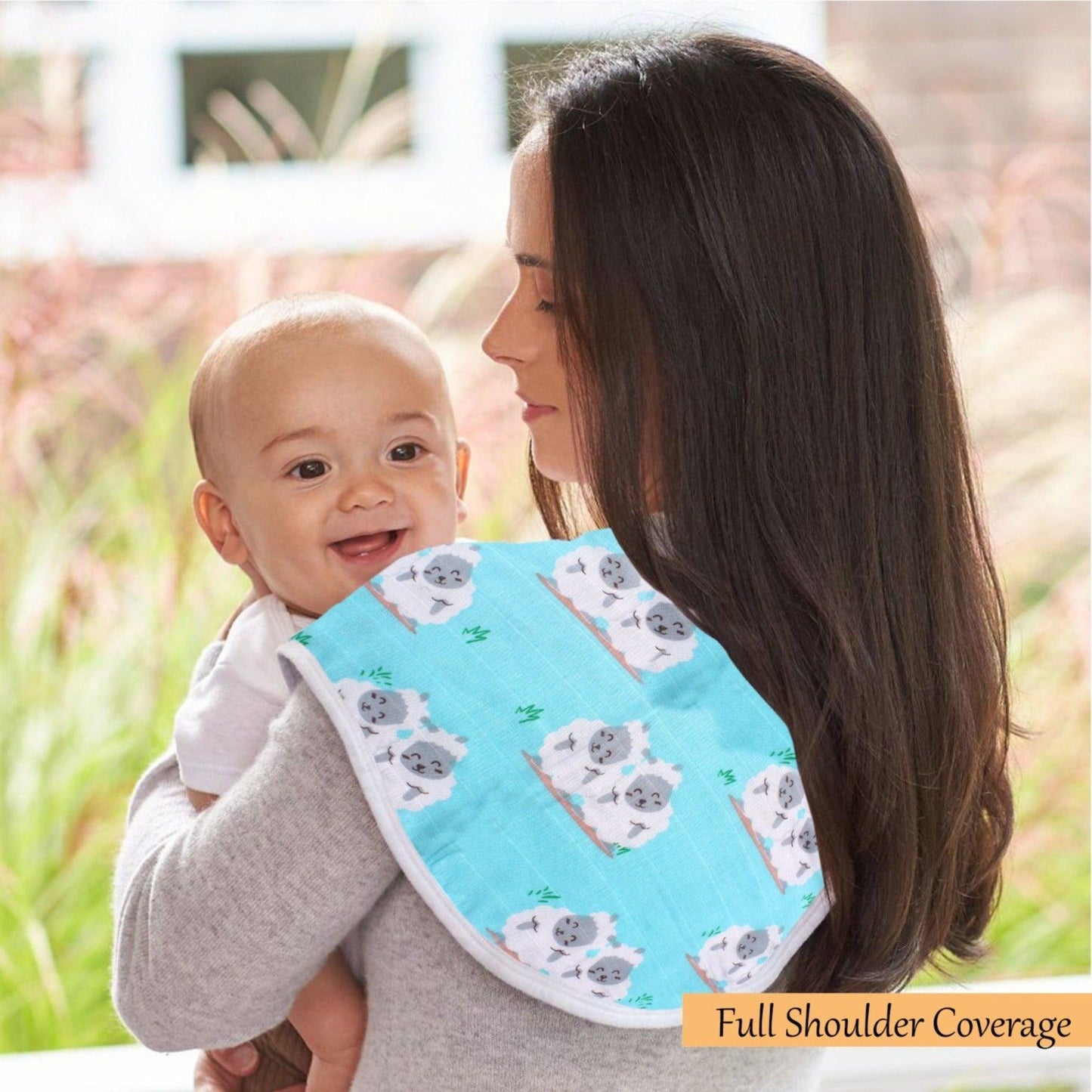 burping baby , burp cloth