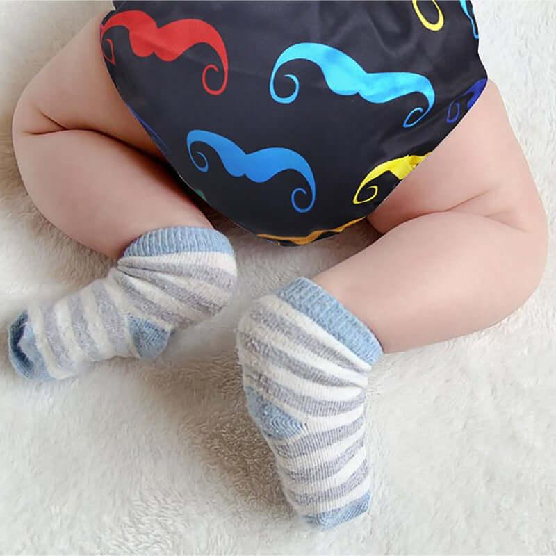 Bamboo Charcoal Reusable Cloth Diaper (Mustache)